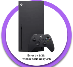 Enter to win by 2/28, winner notified by 3/6